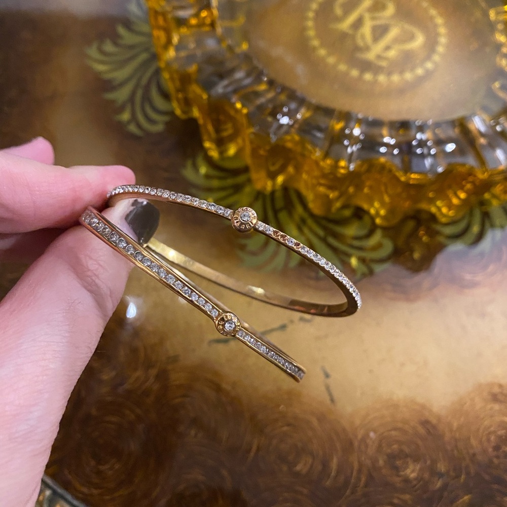 Henri Bendel Bangels w/Crystals - stones missing